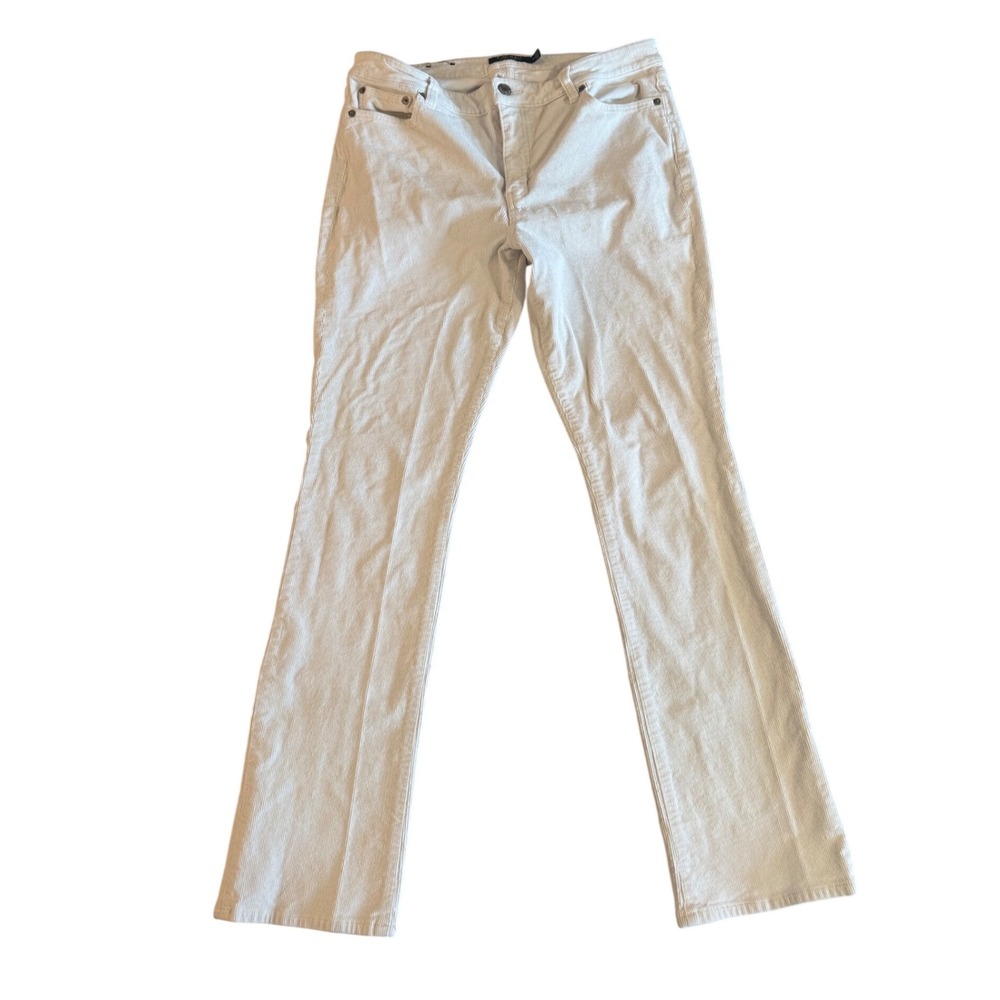 Lauren Ralph Lauren Cream Corduroy Straight Leg Pants Womens Size 12 Off-White